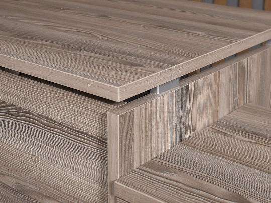 Стол с тумбой ЛДСП Ясень шимо