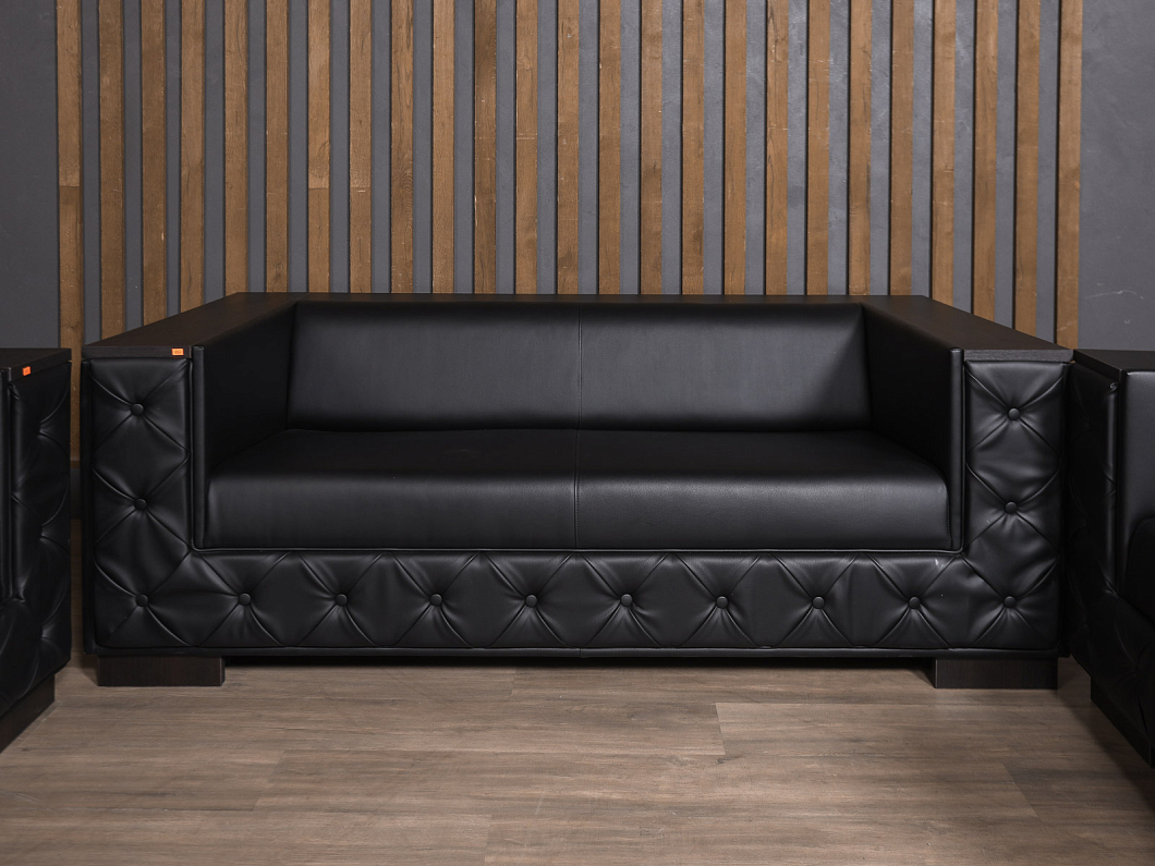 Диван UNITAL Монреаль Кожа Чёрный Италия (ДКЭЧ-161125)