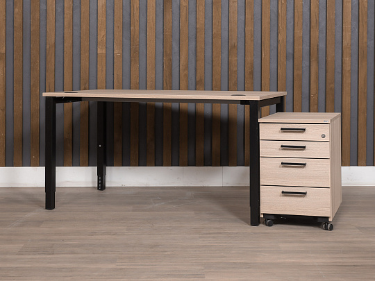 Стол с тумбой Kinnarps ЛДСП Ясень шимо Швеция