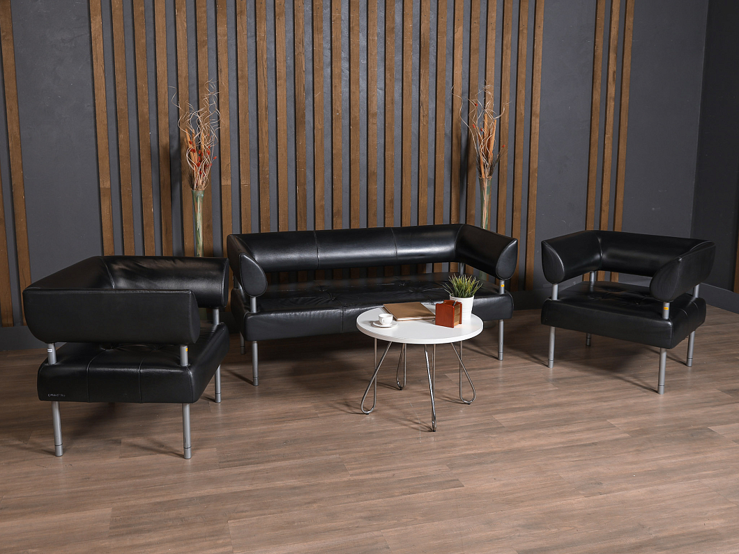 Диван SitLand Кожа Чёрный Италия (ДКЭЧ5-090725)