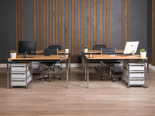 Стол с тумбой USM Haller Металл Бук Швейцария