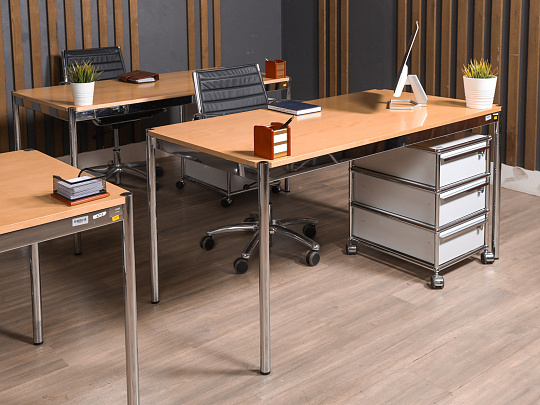 Стол с тумбой USM Haller Металл Бук Швейцария