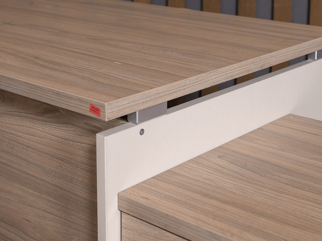 Стол с тумбой ЛДСП Бук (СТПБКБ1-250126)