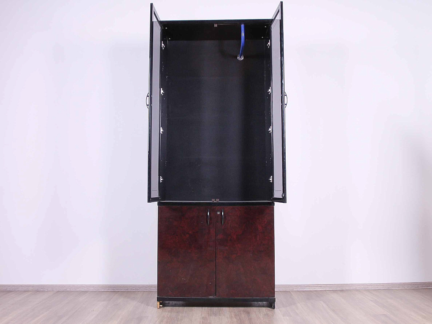 Шкаф для документов и одежды в кабинет руководителя 900x450x2300 ДСП Чёрный (ШДЧ-09062)