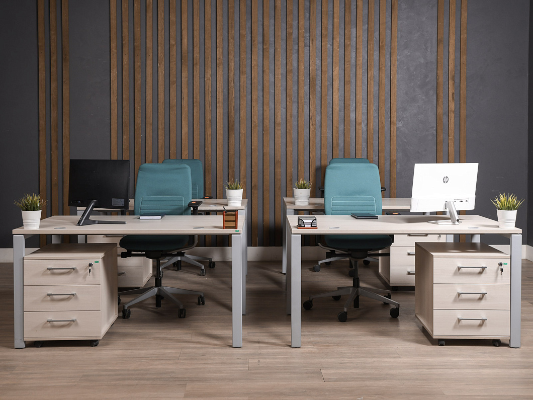 Стол с тумбой ЛДСП Бук (СТПБК-300825)