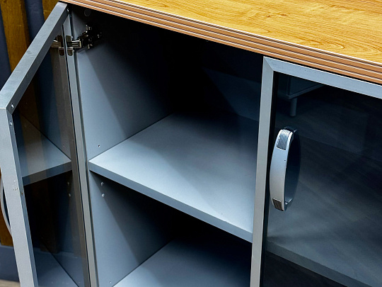 Шкаф для документов Офис-Директ Berlin ЛДСП Серый Россия