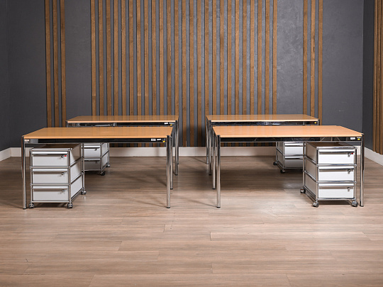 Стол с тумбой USM Haller Металл Бук Швейцария