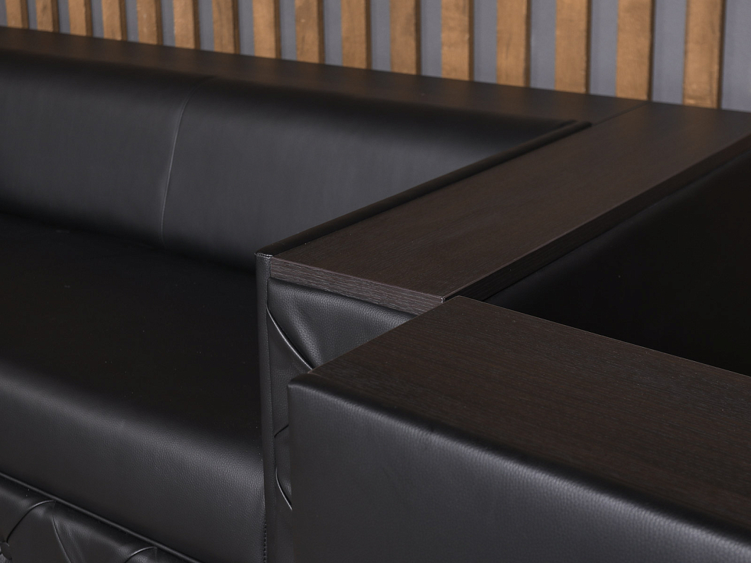 Диван UNITAL Монреаль Кожа Чёрный Италия (ДКЭЧ-161125)