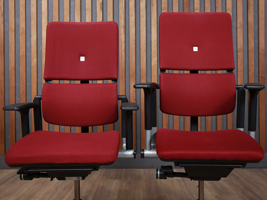 Кресло на колесах для руководителя Please 2 Ergonomic Steelcase Ткань Бордовый Франция (КПБР1-140723)