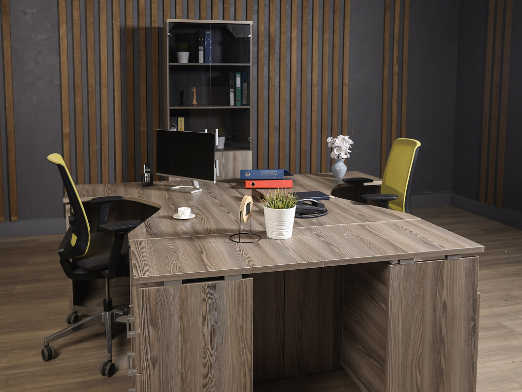 Комплект офисной мебели ЛДСП Ясень шимо (ГРЯШ-290925)