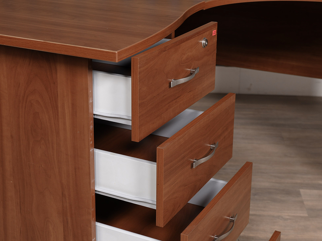 Стол с тумбой ЛДСП Вишня (СТЭВШ-150825)