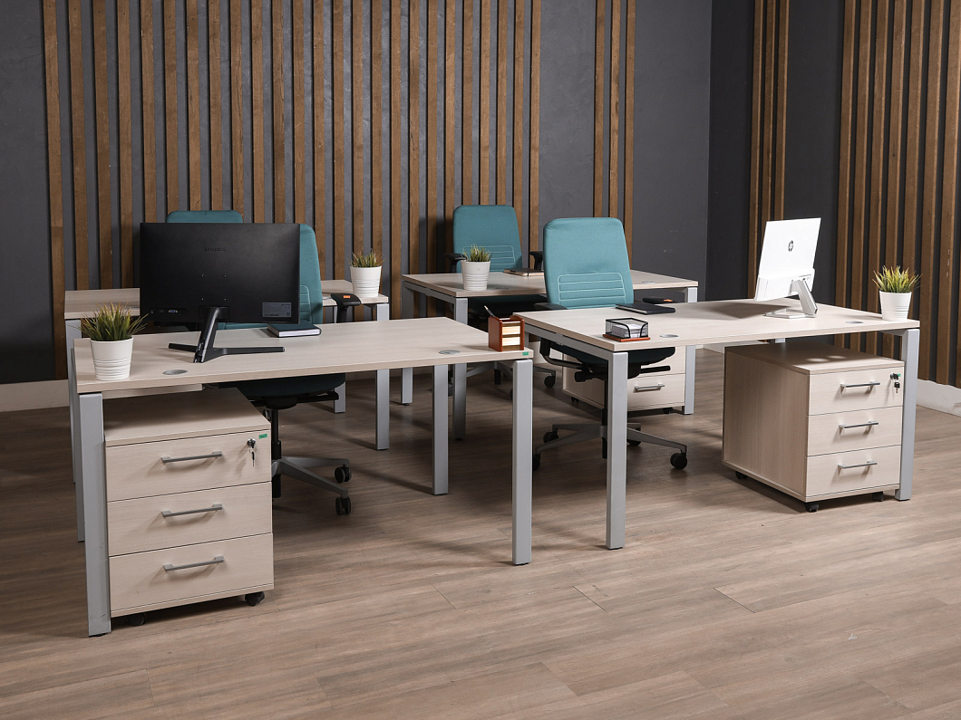 Стол с тумбой ЛДСП Бук (СТПБК-300825)