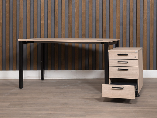 Стол с тумбой Kinnarps ЛДСП Ясень шимо Швеция