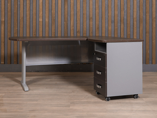 Стол с тумбой Офис-Директ Berlin ЛДСП Венге Россия