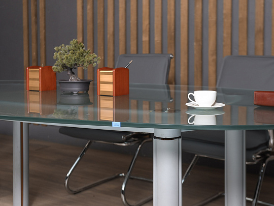 Стол для переговоров Стекло Голубой