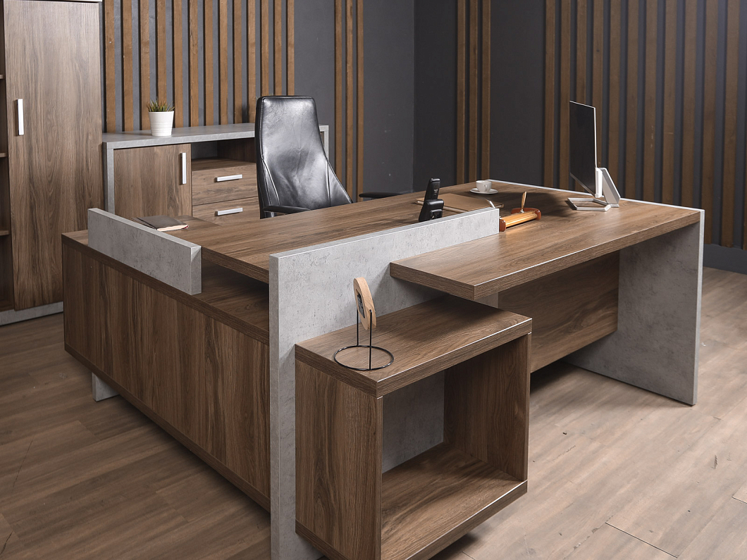 Кабинет руководителя NORDEN WOOD&STONE ЛДСП Орех Россия (крсрор-041025)