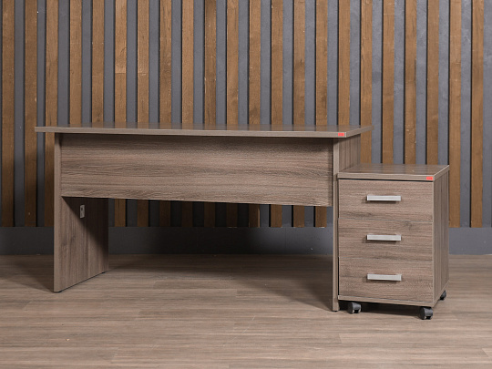 Стол с тумбой ЛДСП Ясень шимо