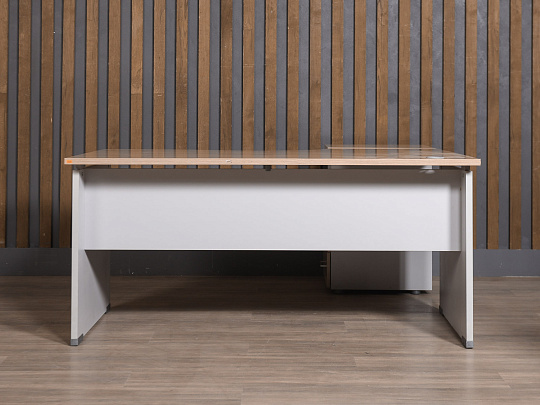 Стол с тумбой ЛДСП Ясень шимо