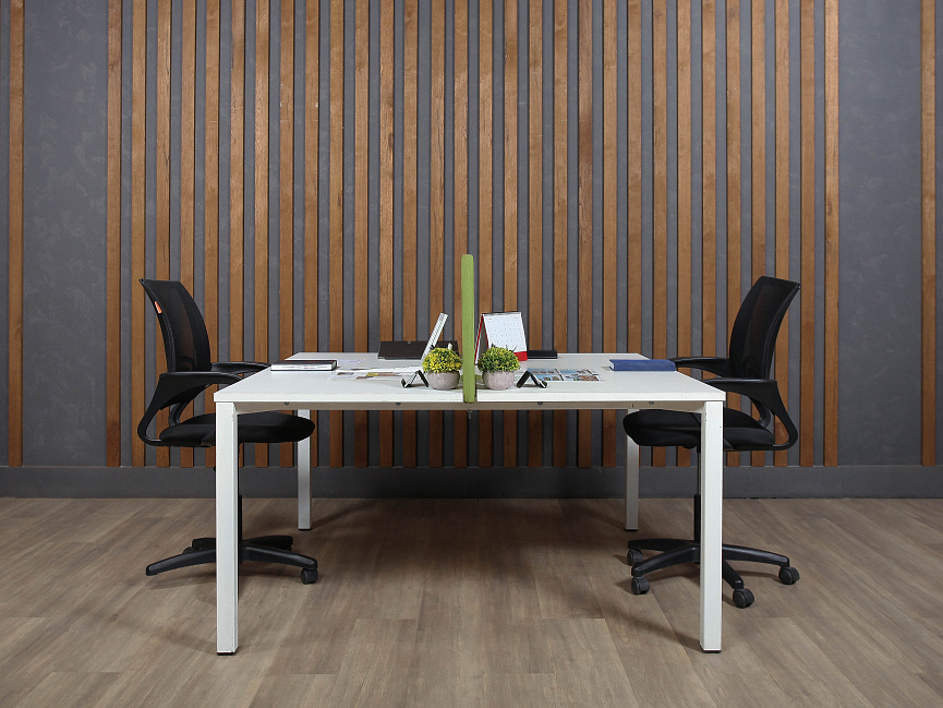 Комплект офисной мебели 1410x1430x1130 мм ДСП; Металл Белый  (ГРБ1-210923)