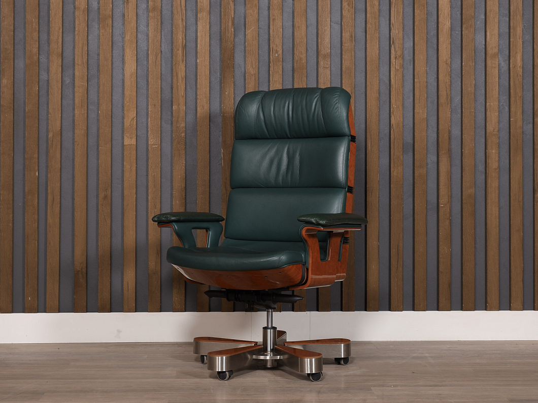 Кресло руководителя R.A. Mobili HERGO A Кожа Зелёный Италия (КРЭЗЛ-090725)