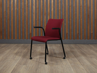Конференц кресло на ножках Steelcase Ткань; Пластик Красный США
