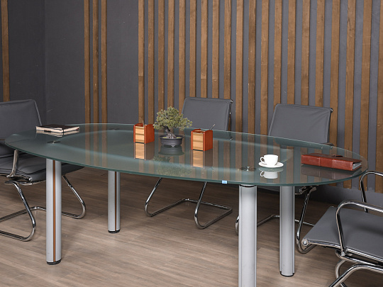 Стол для переговоров Стекло Голубой