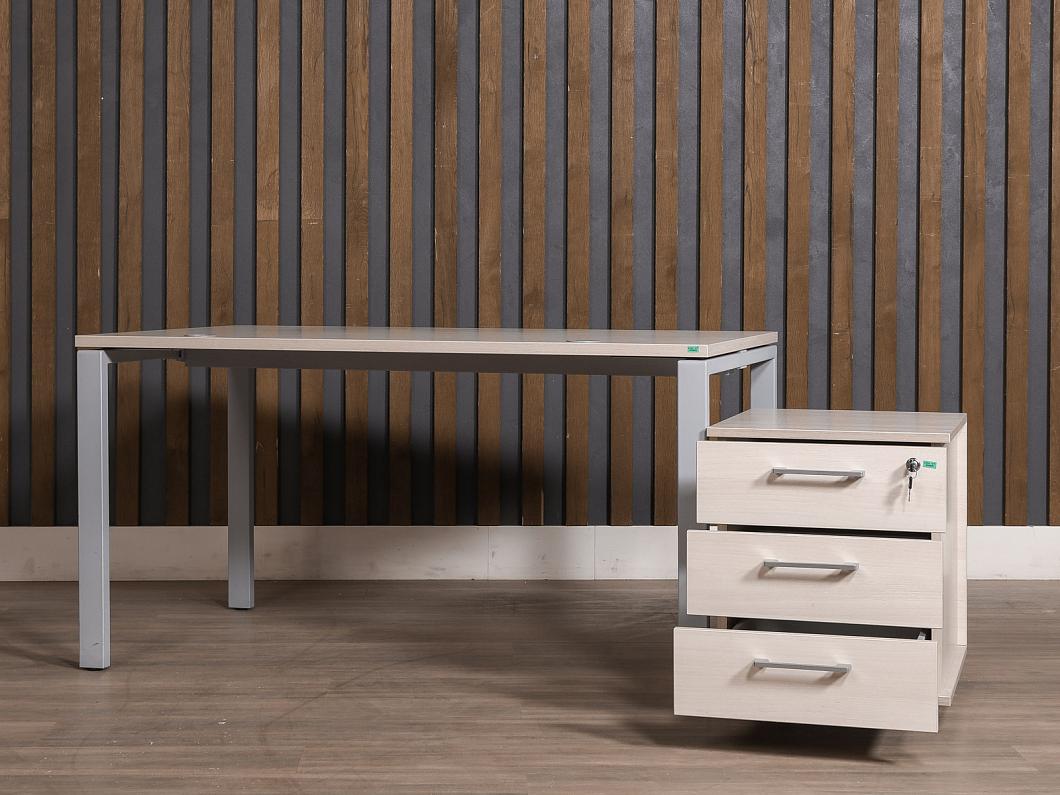 Стол с тумбой ЛДСП Бук (СТПБК-300825)