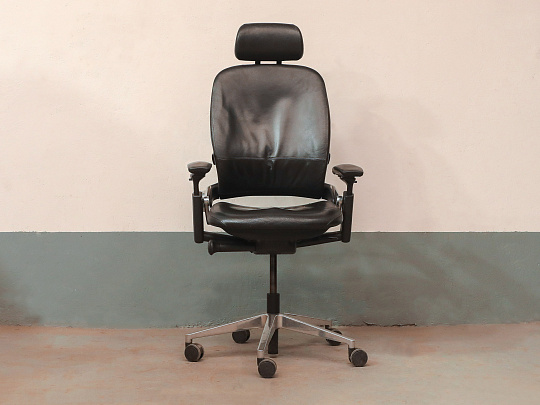 Кресло руководителя Steelcase Leap V2 Кожа Чёрный Франция