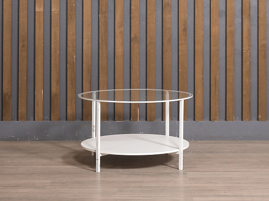 Журнальный столик Стекло Белый