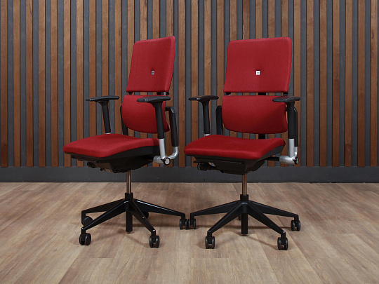 Кресло на колесах для руководителя Please 2 Ergonomic Steelcase Ткань Бордовый Франция