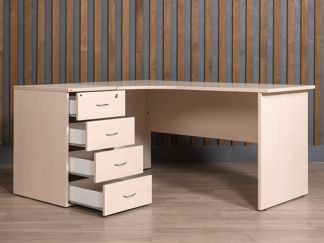 Стол с тумбой ЛДСП Бук (СПЭТБК-171025)