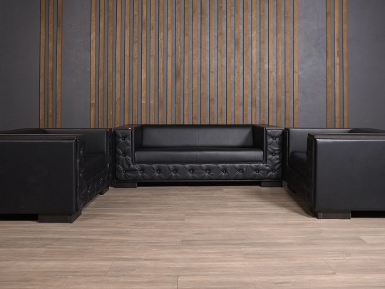 Диван UNITAL Монреаль Кожа Чёрный Италия