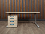 Стол с тумбой для офиса 1600x1000x720 мм Steelcase ДСП; Металл Дуб; Серый США (СТД-041023)