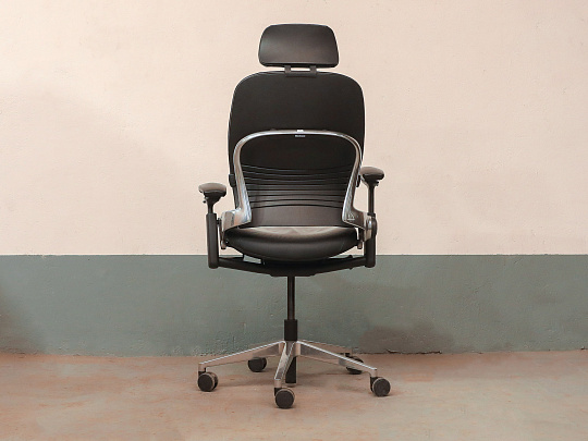 Кресло руководителя Steelcase Leap V2 Кожа Чёрный Франция