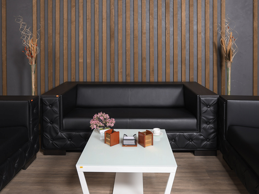 Диван UNITAL Монреаль Кожа Чёрный Италия (ДКЭЧ-161125)