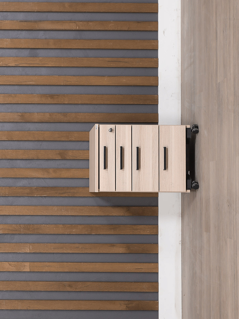 Стол с тумбой Kinnarps ЛДСП Ясень шимо Швеция (СТМЯ-100425)