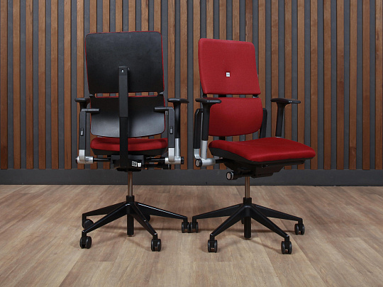 Кресло на колесах для руководителя Please 2 Ergonomic Steelcase Ткань Бордовый Франция