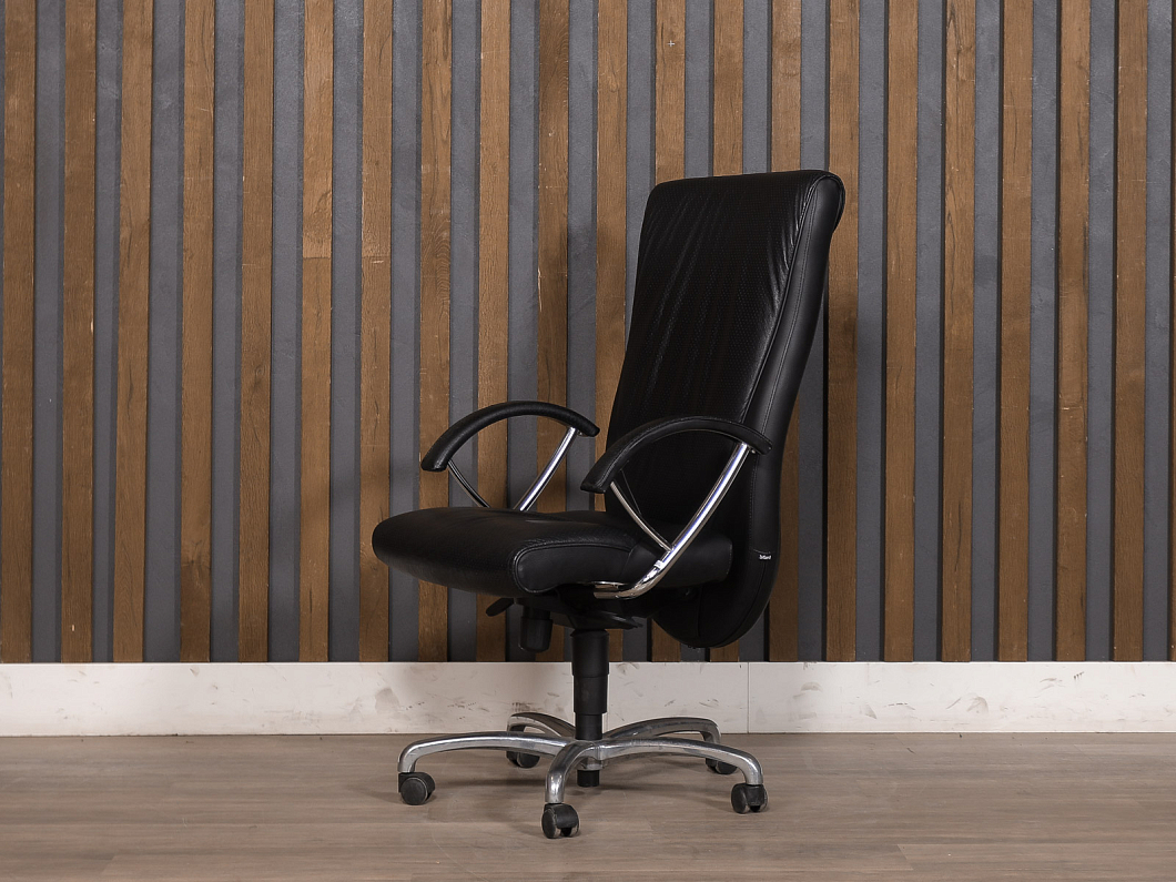 Кресло руководителя Кожа Чёрный Италия (КРЭЧ-090725)