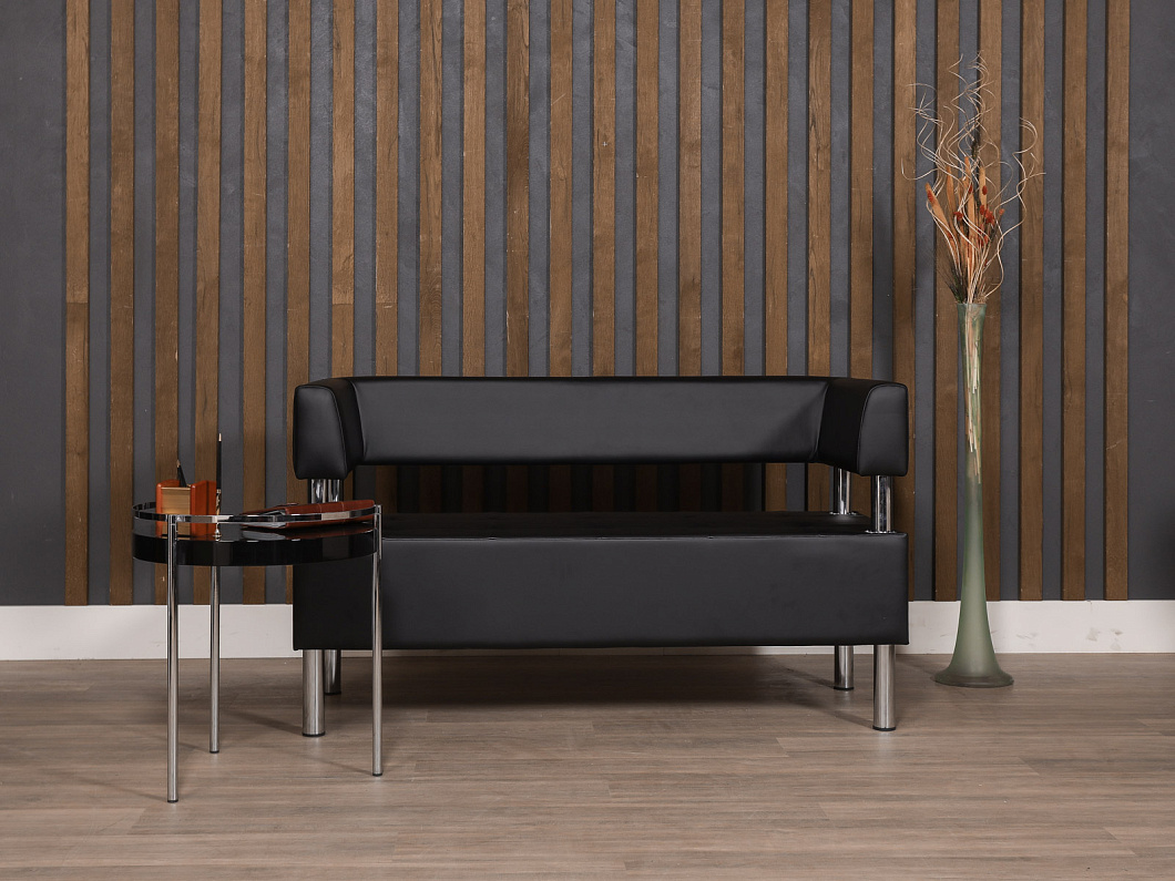 Диван САНТЬЯГО Искусственная кожа Чёрный Россия (ДЭЧ-СНТГ)