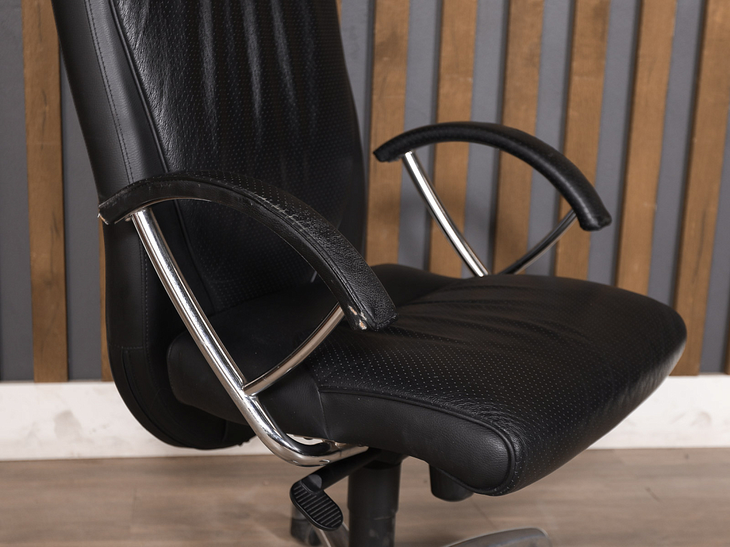 Кресло руководителя Кожа Чёрный Италия (КРЭЧ-090725)
