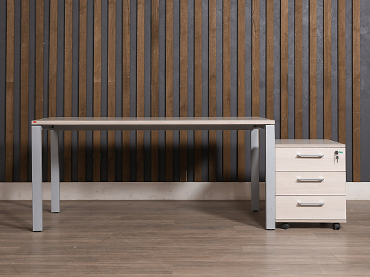 Стол с тумбой ЛДСП Ясень шимо