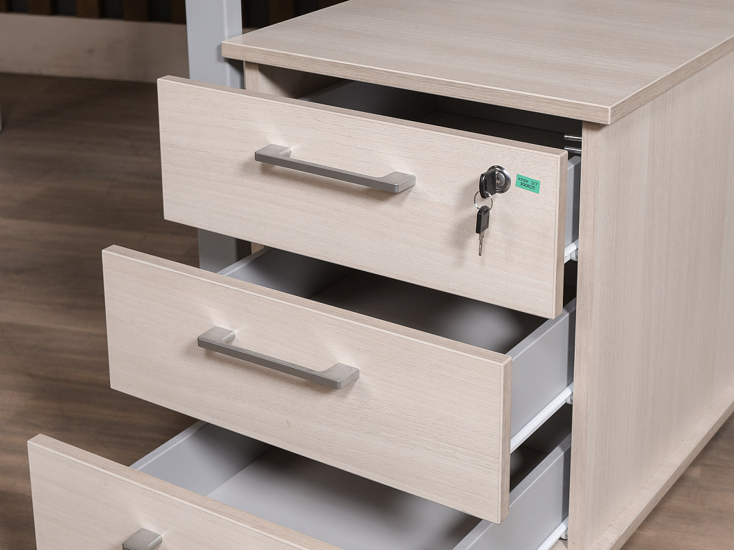 Стол с тумбой ЛДСП Бук (СТПБК-300825)