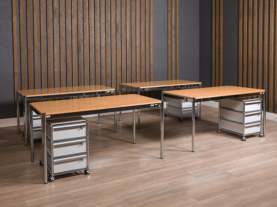 Стол с тумбой USM Haller Металл Бук Швейцария