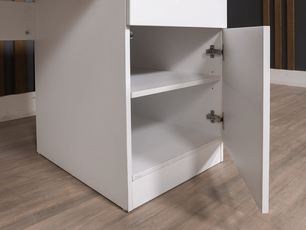 Стол с тумбой ЛДСП Белый (СПВТ(Т)-190425)