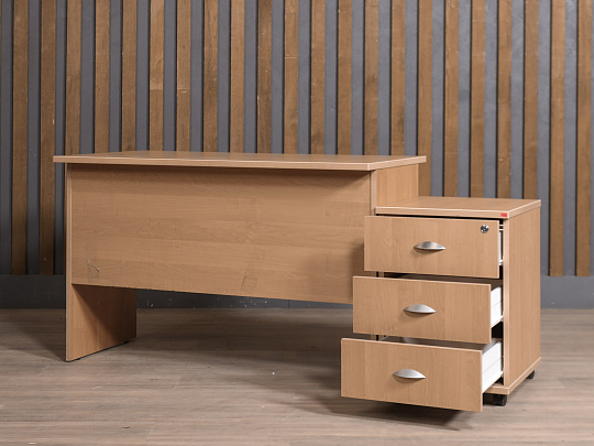 Стол с тумбой ЛДСП Ольха