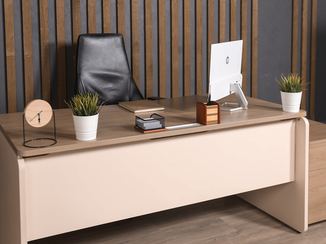 Стол с тумбой ЛДСП Ясень шимо (СЭТЯШ-231025)