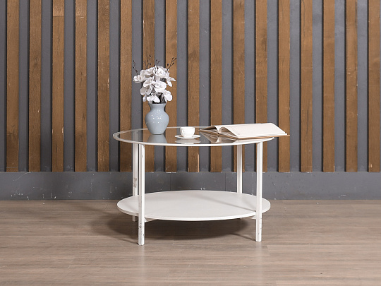 Журнальный столик Стекло Белый