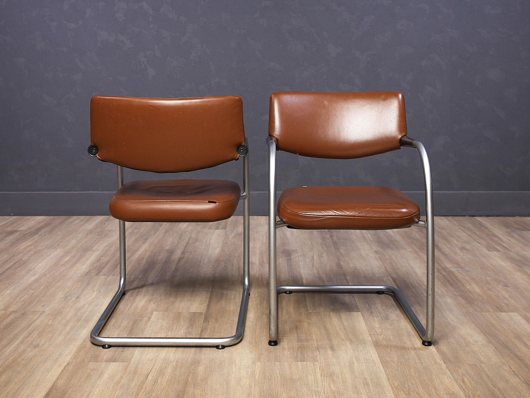 Конференц-кресло Vitra Visavis Кожа Коричневый Швейцария (КФКР-300323)