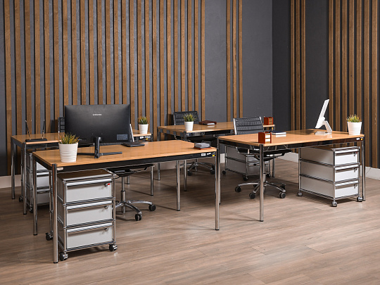 Стол с тумбой USM Haller Металл Бук Швейцария