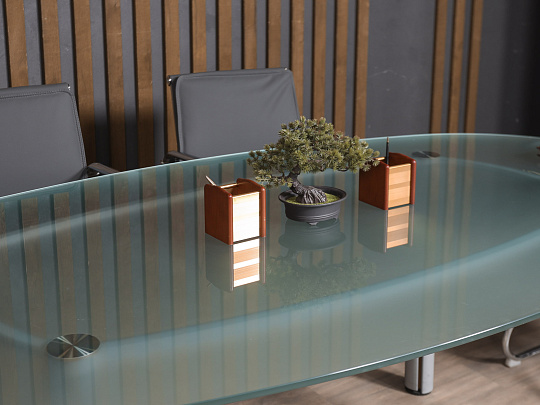 Стол для переговоров Стекло Голубой